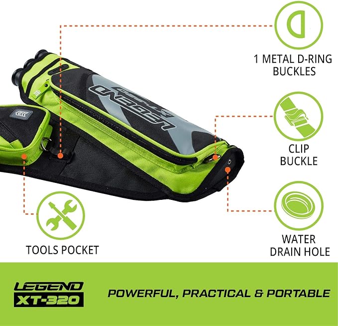 LEGEND XT320 Archery Quivers - Nylon Hip Quivers with 3 Arrow Tube Cases for Target Shooting - Adjustable Waist Belt, T-Slot, Storage Compartments for Accessories, Gear, Tools, Release Tab, Score Card-StrideForce Fitness