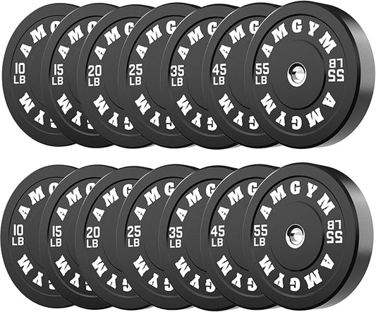 2 Inch Bumper Plates，10-500lbs，Barbell Rubber Olympic Weight Plates Set for Home Gym, Strength Training & Weight Lifting, Multiple Options Colors-StrideForce Fitness