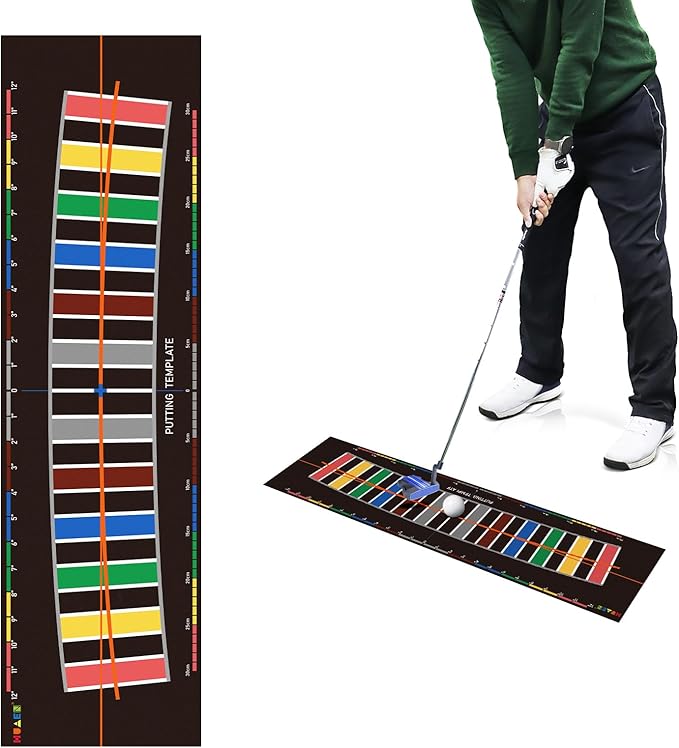 Practice Golf Putting Mat - Training Aid with Alignment Tour Aim and Putting Arc Set-StrideForce Fitness
