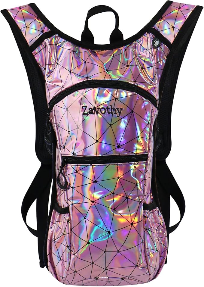 Reflective Hydration Backpack, Hydration Pack - Water Backpack with 2L/3L Hydration Bladder, Essential for Festivals - Rave Hydration Pack for Hiking, Running, Cycling, and Festivals-StrideForce Fitness