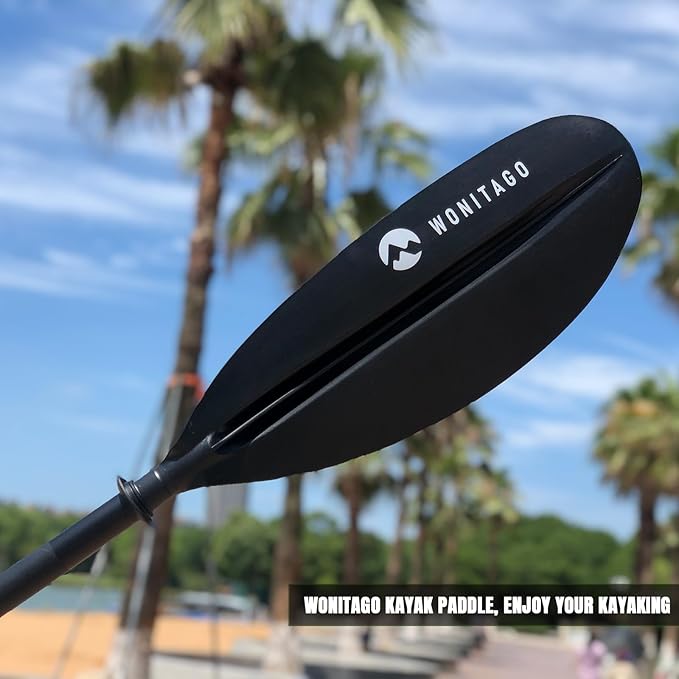 Kayak Paddle with Aluminum Shaft and Reinforced PP Blade, Floating Kayak Oar for Kayaking Canoeing and Boating, 220 cm/86 inches - 230 cm/90 inches-StrideForce Fitness