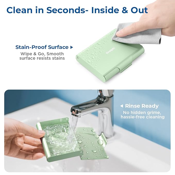 Aluminum Retainer Case for Invisalign Aligners, Partial Mouth Guard Case Denture Retainer Container Case Holder with Vent Holes, Slim Orthodontic Aligner Case for Traveling-1 Pack Green