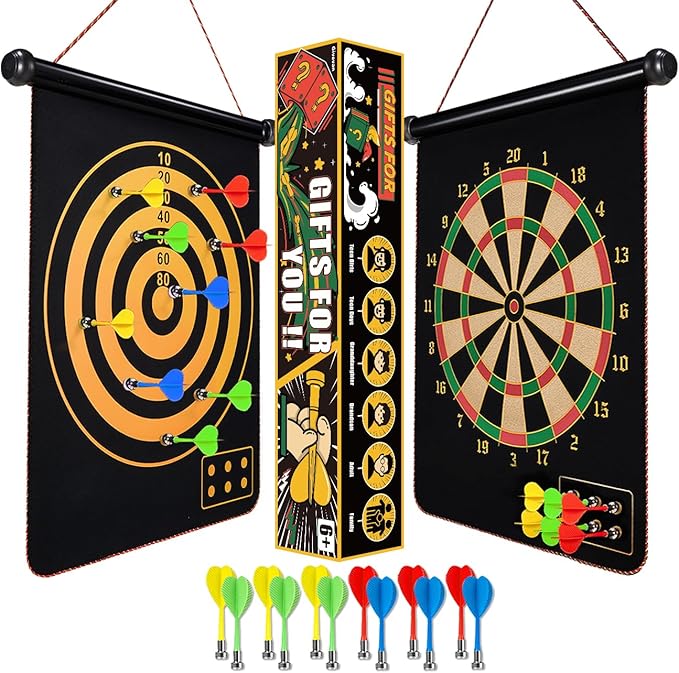 Magnetic Dart Board for Kids, Gifts Ideas for Teenage Boys Girls, Dartboard Toys for Teen Age 6 7 8 9 10 11 12 13 14 15 16 Years-StrideForce Fitness