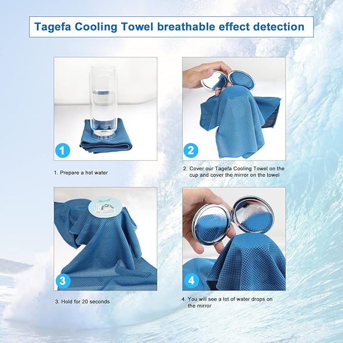 Cooling Towels 40 Pack 40"x 12", 160gsm Bulk Cool Towels, Soft Breathable, Super Absorbent, Quick Cold Towel, for Bowling, Yoga, Travel, Camping, Golf, Football, Hiking, Outdoor Work-StrideForce Fitness