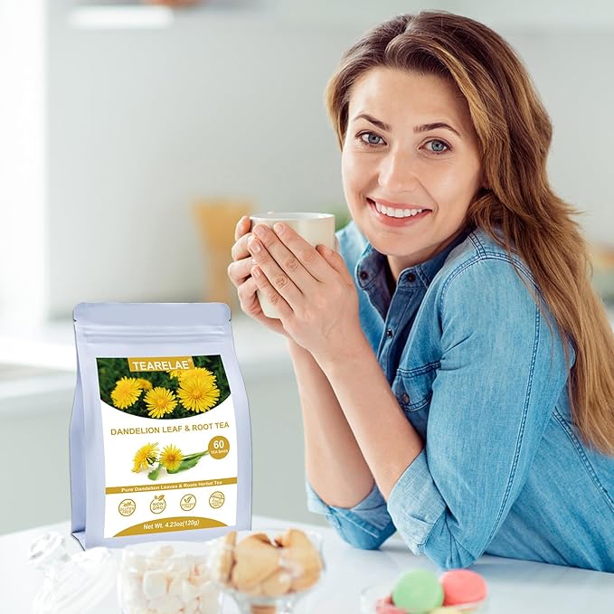 TEARELAE - Dandelion Leaf & Root Tea - 60 Counts Premium Dandelion Leaf and Root Tea Bags - Support Kidney, Aid in Digestion - Non-GMO - Caffeine-Free-StrideForce Fitness