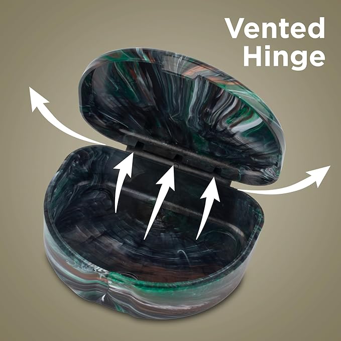 Practicon Marble Retainer Cases, Orthodontic Aligner Case, Mouth Guard Holder (3 Pack) (Camo)