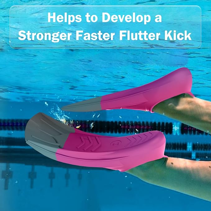 Gintenco Swim Fins, Kids Swim Training Fins for Lap Swimming, Travel Size Flippers with Mesh Bag, Silicone Swimming Fins for Kids Teens Adults Women Men-StrideForce Fitness