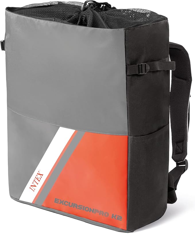 INTEX 68303EP Excursion Pro K1 Inflatable Kayak Set: Includes Deluxe 86in Kayak Paddles and High-Output Pump – SuperTough PVC – Adjustable Bucket Seat – 1-Person – 220lb Weight Capacity-StrideForce Fitness