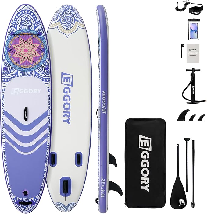 Inflatable Paddle Board,Stand Up Paddle Board Set, Extra Wide SUP Board with Removable Fin, Floating Paddle, Hand Pump, Waterproof Phone Pouch,Traveling Board-StrideForce Fitness