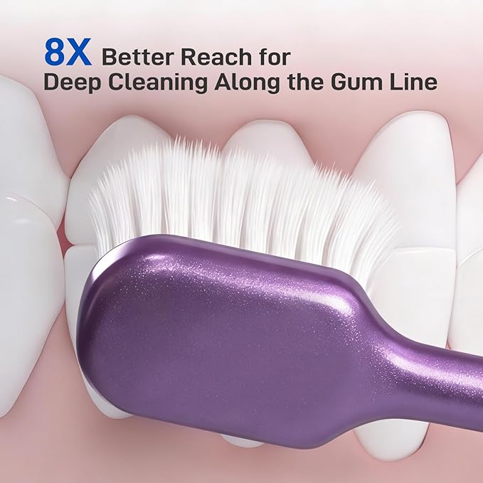 Ultra Soft Toothbrush for Adults Sensitive Teeth & Gums | Gentle Plaque Removal | Non-Slip Ergo Grip Toothbrushes with Travel Case, 5 Count