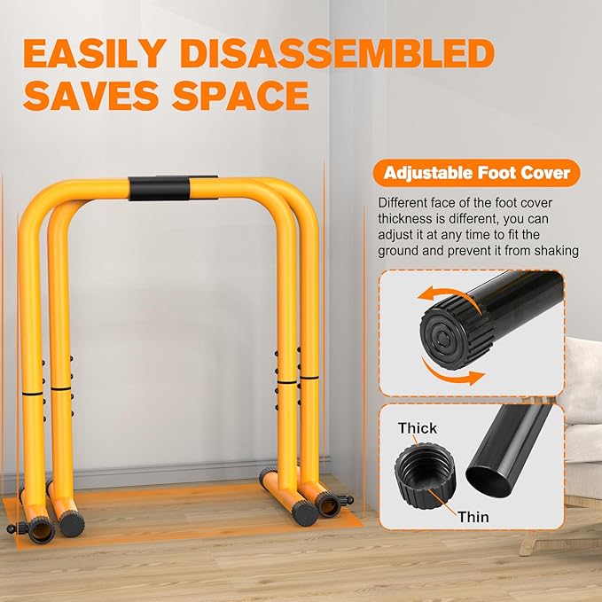 RELIFE REBUILD YOUR LIFE Dip Station Functional Heavy Duty Dip Stands Fitness Workout Dip bar Station Stabilizer Parallette Push Up Stand-StrideForce Fitness