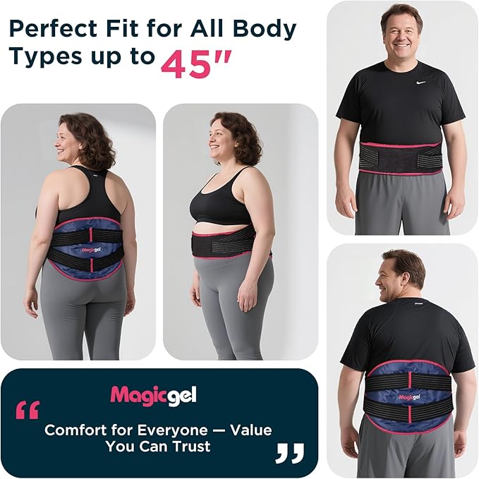 Magic Gel Back Ice Pack - Maximum Compression Sports Cold Compress Wrap for Back & Lower Body - Reusable Hot & Cold Packs-StrideForce Fitness