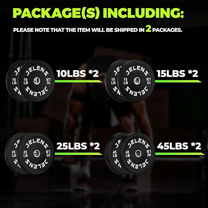 Olympic Barbell Weight Plates Set, 2-Inch Black/Colored Rubber Bumper Plate Weight Set for Strength Training and Weightlifting, Multiple Options-StrideForce Fitness