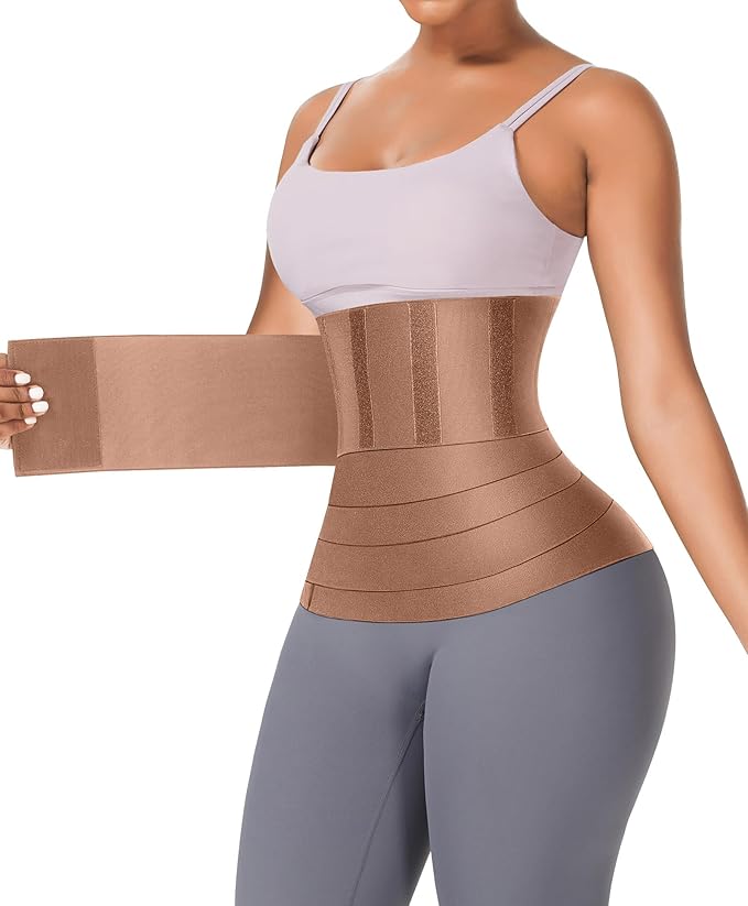 FeelinGirl Waist Trainer for Women Trimmer Belt Waist Cincher Tummy Wrap Plus Size Snatch Me Up Bandage Body Shaper-StrideForce Fitness