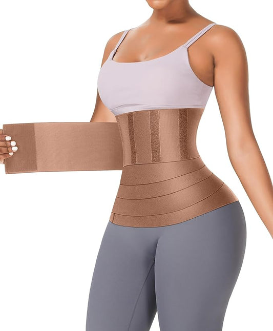 FeelinGirl Waist Trainer for Women Trimmer Belt Waist Cincher Tummy Wrap Plus Size Snatch Me Up Bandage Body Shaper-StrideForce Fitness