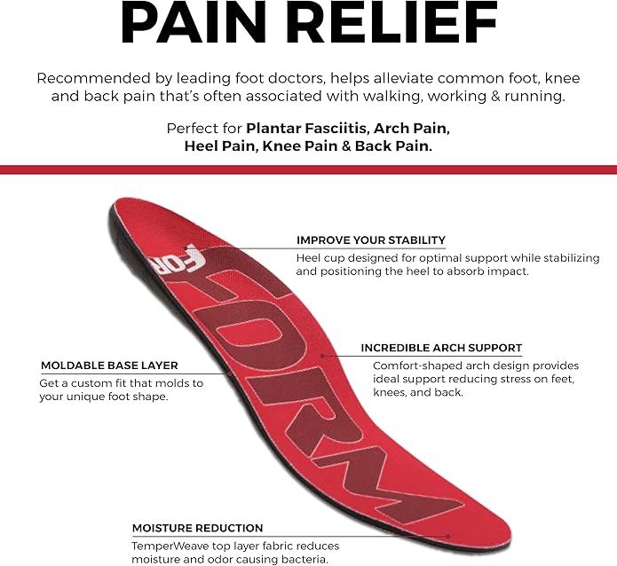 Form Premium Narrow Insoles for Comfort & Maximum Pain Relief, Ideal for Narrow Shoes & Boots-StrideForce Fitness