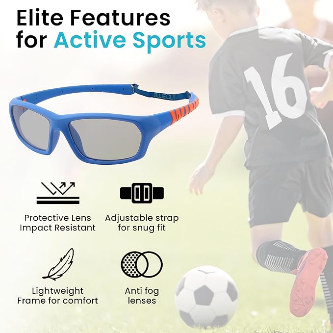 BLUE CUT Sports Protection Goggles, Photochromic Lenses Safety Glasses for Basketball, Pickleball and Outdoor Sports-StrideForce Fitness