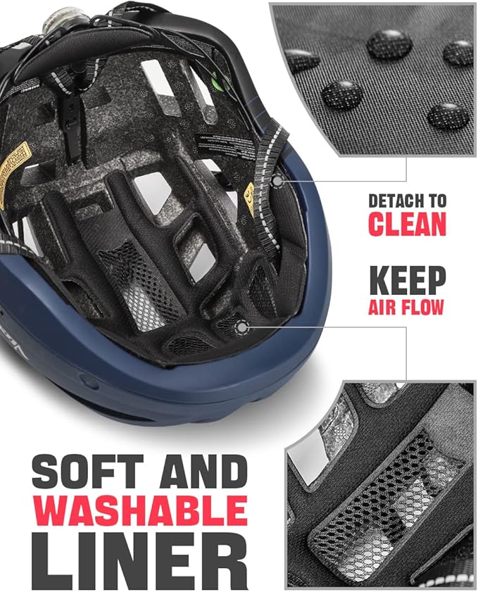 VICTGOAL Bike Helmet for Men Women with Led Light Detachable Magnetic Goggles Removable Sun Visor Mountain & Road Bicycle Helmets Adjustable Size Adult Cycling Helmets-StrideForce Fitness