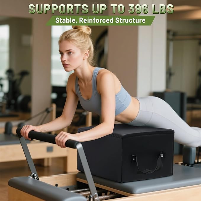 Foldable Pilates Reformer with Sitting Box, Double Jump Boards – Wooden Pilates Reformer Machine with Velvet Straps, German Springs, Smooth Aluminum Rails, Pilates Machine for Home-StrideForce Fitness