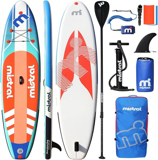 Mistral Inflatable Stand Up Paddle Board, 11'6''x33''x6'' Inflatable SUP All Around Board, Extra Wide iSUP, Stable, Beginner Paddle Board with SUP Accessories, Anti-Slip EVA Deck for Adults & Youth-StrideForce Fitness