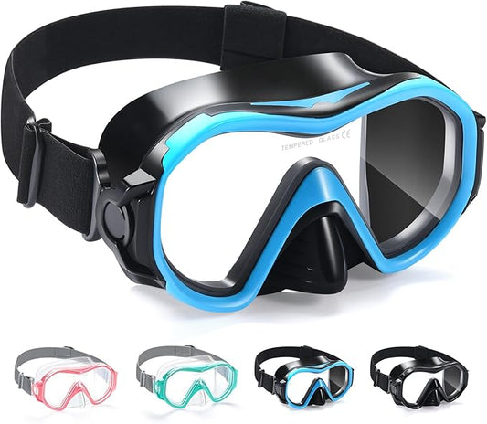 Supertrip Adult Swim Goggles Swimming Goggles with Nose Cover Elastic Fabric Strap Tempered Glass Snorkeling Gear for Adults-StrideForce Fitness