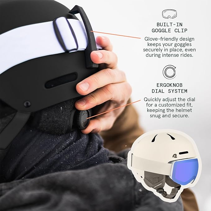 Retrospec Comstock Ski Helmet - Snowboard Helmet for Adults & Youth - Adjustable Fit Snow Helmet with Protective Shell and Breathable Vents for Men, Women, Boys & Girls-StrideForce Fitness