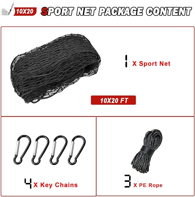 Golf Net,Golf Practice Net,Sports Netting,Sports Practice Barrier Net,Heavy Duty Ball Netting-StrideForce Fitness