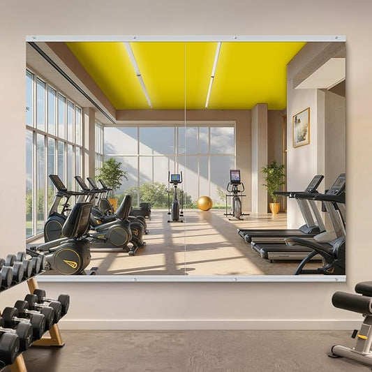 Home Gym Mirror - 60x40 Inch, 2PCS Frameless Tempered Glass Full Body Mirror for Wall Mount - Ideal for Yoga, Workout, Bedroom, Dance Studio (Silver)-StrideForce Fitness