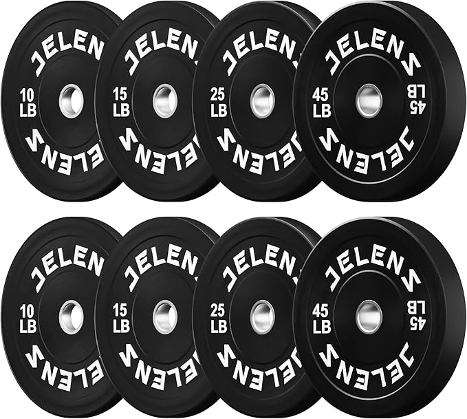 Olympic Barbell Weight Plates Set, 2-Inch Black/Colored Rubber Bumper Plate Weight Set for Strength Training and Weightlifting, Multiple Options-StrideForce Fitness