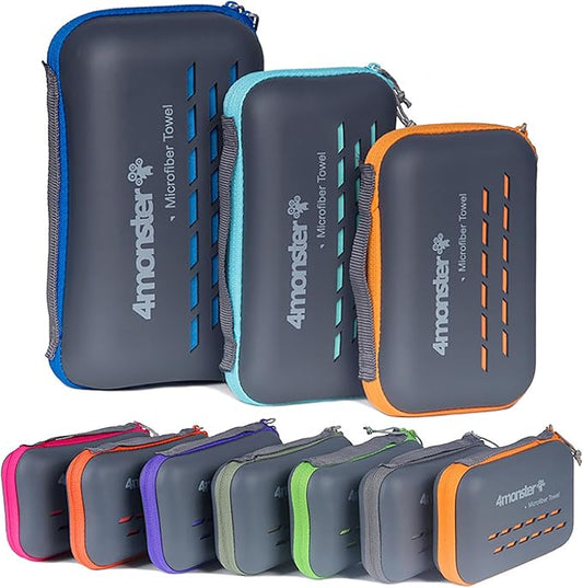 4Monster Camping Towels Super Absorbent, Fast Drying Microfiber Travel Towel, Quick Dry Ultra Soft Compact Gym Towel for Swimming Beach Hiking Yoga Travel Sports Backpack-StrideForce Fitness