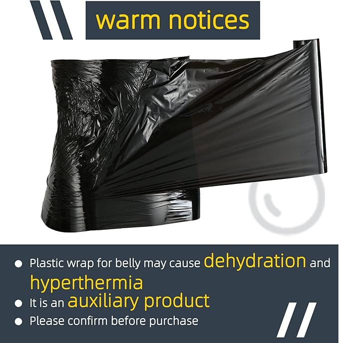 60 Meters Black Osmotic Plastic Body Wrap, Workout and Sweat Enhancer Stomach Wrap Body Wrap Film Applicator Power Wrap(1 Roll)-StrideForce Fitness