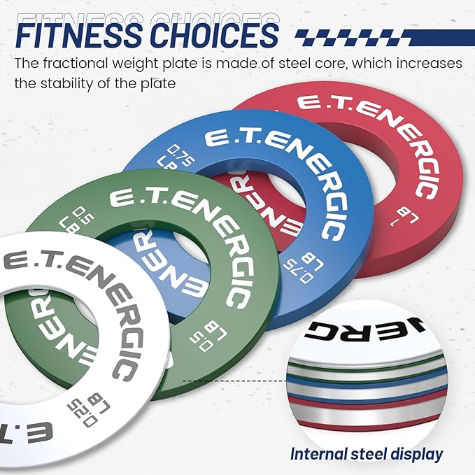 Fractional Weight Plates Set, Odorless Micro Weight Plates for Olympic Barbells for Change Plates Strength Training-StrideForce Fitness