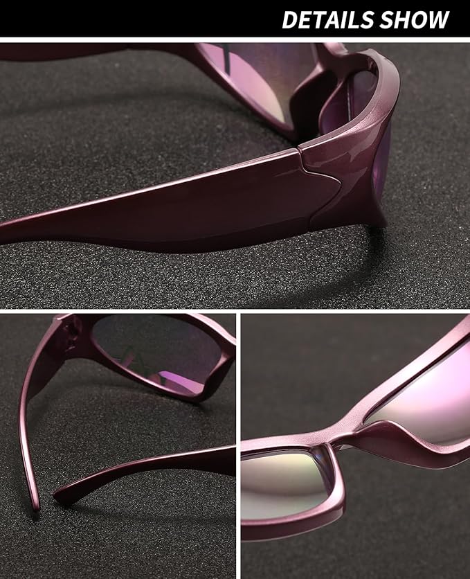 SOAR&EAGLE Y2K 3Pack Polarized sunglasses Wrap Around Men's Women's sunglasses Fashion Sport Shades Sun Glasses-StrideForce Fitness