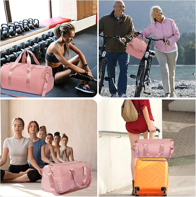 MABROUC Duffle Bag For Women, Sports Duffel Bag for Gym with Wet Pocket & Shoe Compartment, Overnight Weekender Travel Bag-StrideForce Fitness