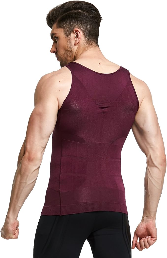 GKVK Mens Slimming Body Shaper Vest Shirt Abs Abdomen Slim-StrideForce Fitness