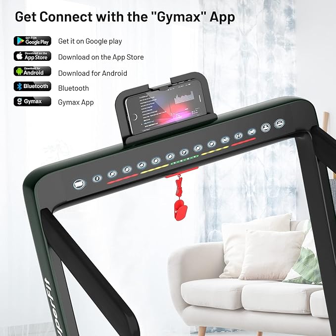 GYMAX Walking Pad, Dual LED Display 2 in 1 Under Desk Treadmill for Home with Remote & Smart App Control, 2.25HP Foldable Portable Treadmill Running Machine for Office Small Space-StrideForce Fitness