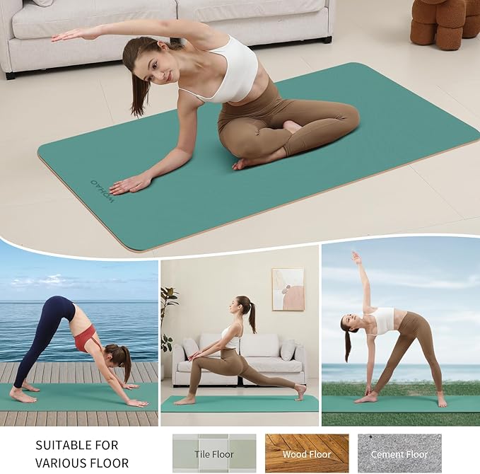 Extra Thick 8mm Yoga Mat, 72"x28" Non Slip Exercise Mat, Reversible 2-Sided Dual Color Premium POE Material, with Carrying Strap for Yoga, Pilates, Home Gym-StrideForce Fitness