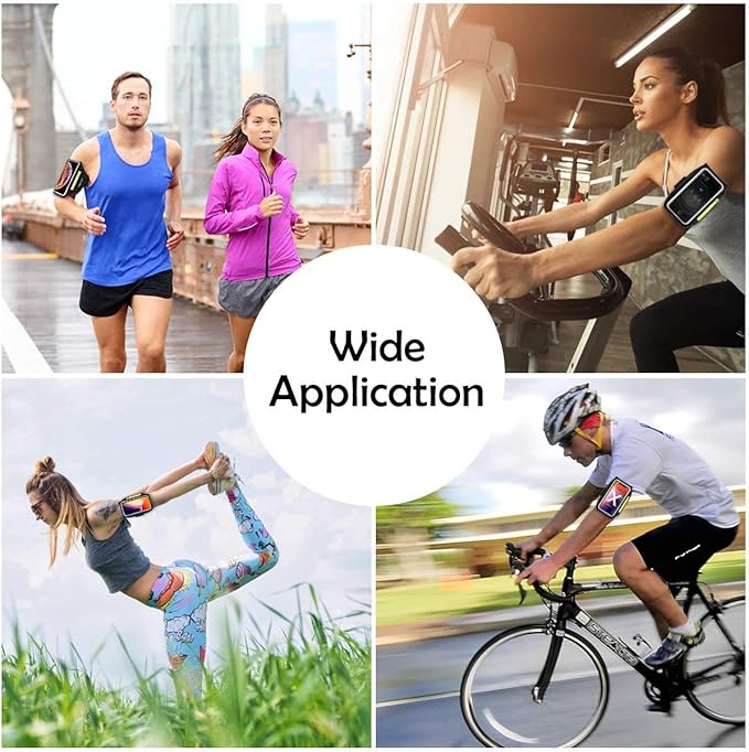 Cell Phone Running Armband with Zipper Pocket Armband Case Running Holder for iPhone 16 Pro Max/15/14 Pro Max/13/12 /11 Pro Max/XS/XR,Galaxy S20 S10,Sweatproof Arm Band with Card/Key Bag-StrideForce Fitness