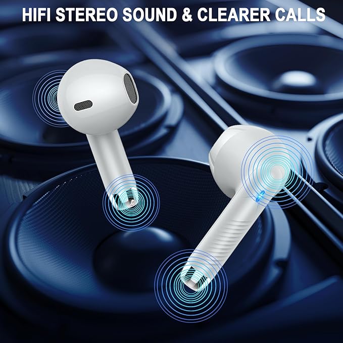 Wireless Earbuds, Bluetooth 5.4 Ear Buds LED Power Display Headphones Bass Stereo, Bluetooth Earbuds in-Ear Noise Cancelling Mic, 40H Playback Mini Case IP7 Waterproof Sports Earphones for Android iOS-StrideForce Fitness