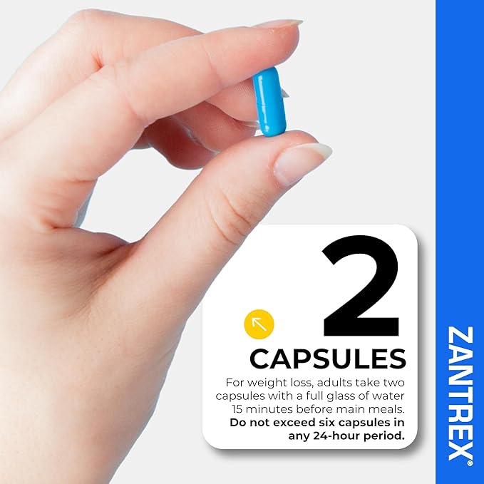 Zantrex Blue Energy & Thermogenesis Boost Energy | Weight Management Supplement for Appetite Control, Increased Calorie Burn and Supports GLP-1 Levels | 60 Capsules-StrideForce Fitness