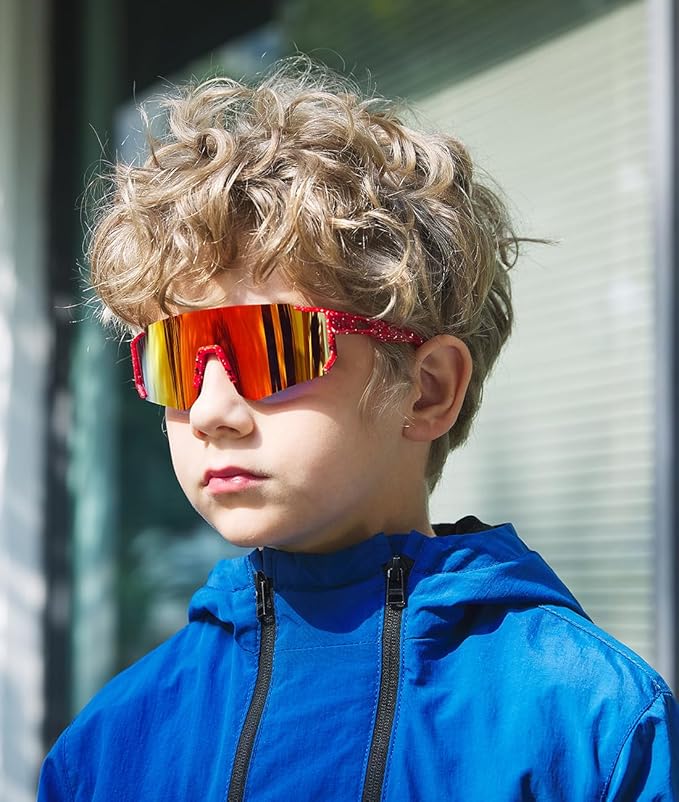 Youth Baseball Sunglasses Kids Sports Sunglasses for Boys Girls Softball Cycling Glasses UV400 Protection-StrideForce Fitness