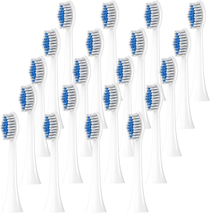 8/12/20 Pcs Soft Brush Heads ，Compatible with Philips Electric Toothbrush, Replacement Toothbrushes Head Refill for 1100 2100(White-20 Pcs)