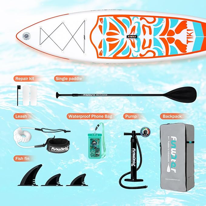FunWater Inflatable Ultra-Light Stand Up Paddle Board for All Skill Levels with Premium SUP Paddleboard Accessories,Non-Slip Comfort Deck for Youth & Adults-StrideForce Fitness