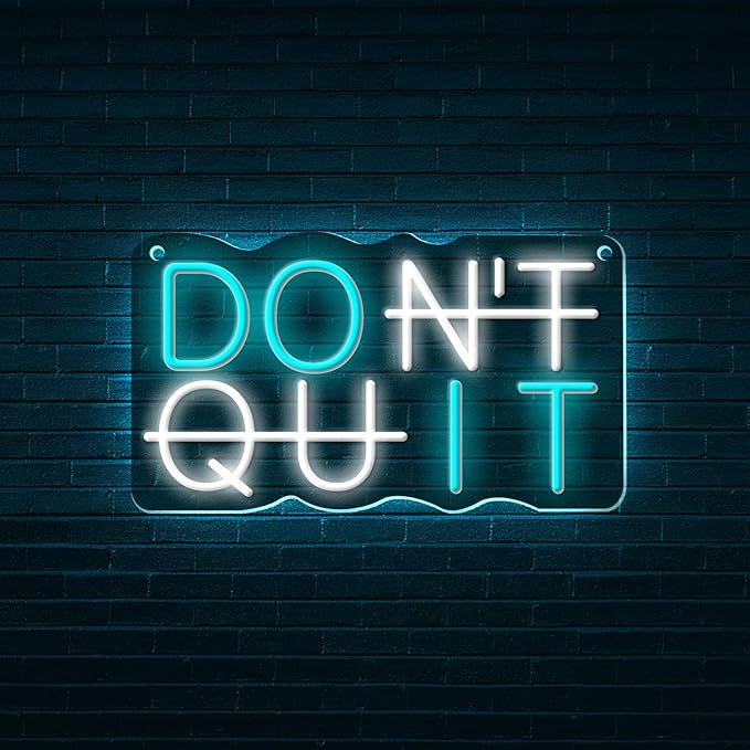 Do It Don't Quit Neon Sign USB Powered with Dimmable Switch for Wall Background Decor Room Decoration Inspirational Wall Art Office Bar Gym Parties Events Birthday Party 16.5x9 in-StrideForce Fitness