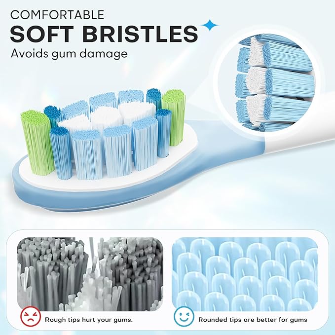 12 Pack Toothbrush Replacement Heads for Philips Sonicare, Electric Brush Heads Compatible with Phillips Sonic Snap-on Care Head (White)