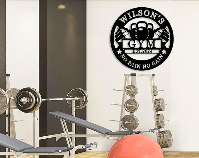 Personalized Motivational Gym Wall Art, Custom Monogram Decor, Vintage Metal Sign for Home Gym, Room Decor-StrideForce Fitness