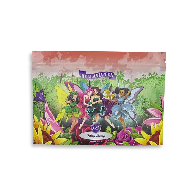Bellasia Tea Fairy Berry for Kids Using Real Fruit Pieces - Caffeine Free Herbal Tea Blend with Real Ingredients & Balanced Flavor- Add Loose Leaf Tea to Your Child’s Routine for A Fun & Tasty Drink. 20-25 Cups-StrideForce Fitness