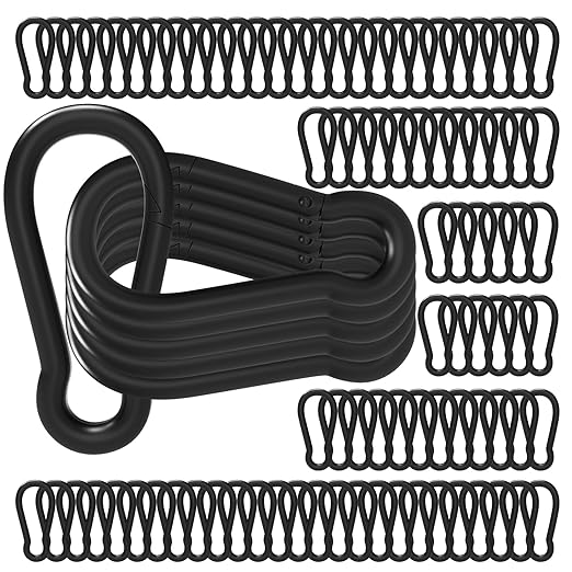 Black Carabiner Clips 2.36IN Spring Snap Hooks M6 120PCS Small Carabiners Galvanized Steel Quick Links Caribiniers for Outdoor,Hiking,Camping,Hammocks,Dog Leashes.Backpack Snaps-StrideForce Fitness
