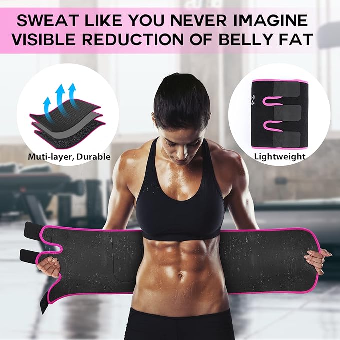 Waist Trimmer Belt Men Sweat Band Stomach Wrap, Waist Trainer for Women Workout-StrideForce Fitness