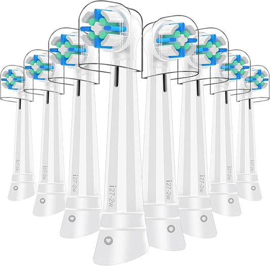 8 Pack IO Replacement Heads Compatible with Oral B IO 2/3/4/5/6/7/8/9/10/Deep Clean Series Electric Toothbrush, Brush Heads Refill Compatible with Oral B IO for Teeth and Gums Care (White)